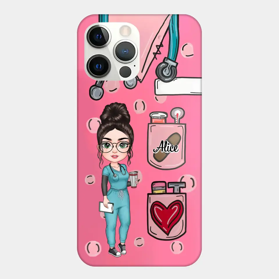 Nurse Scrubs - Personalized Custom Phone Case - Nurse's Day, Appreciation Gift For Nurse