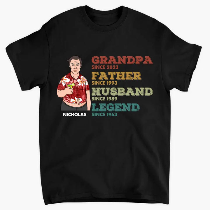 Grandpa Dad Husband Legend Since - Personalized Custom T-Shirt - Father's Day Gift For Dad