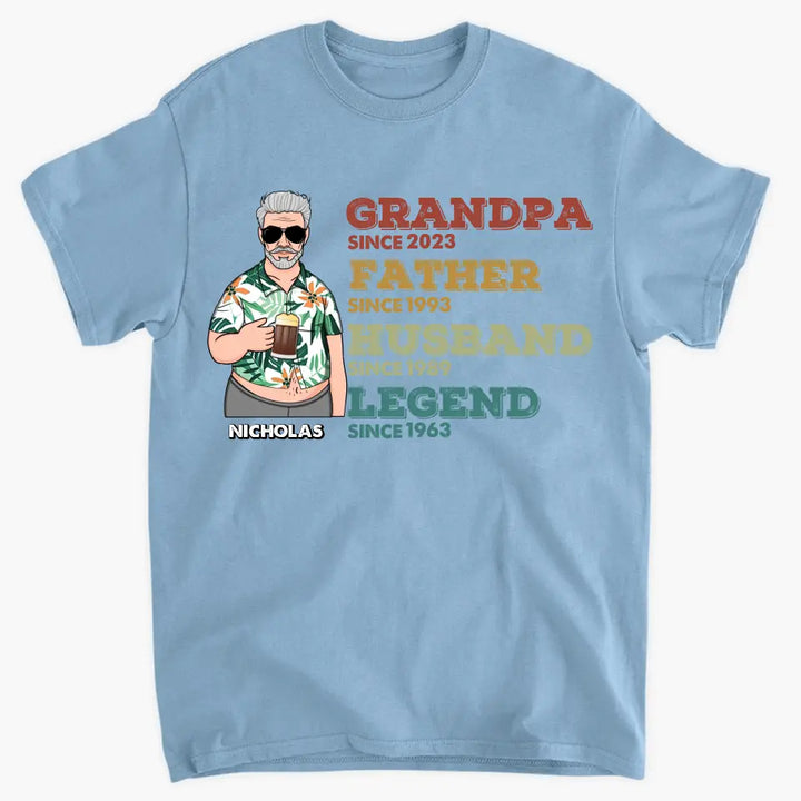 Grandpa Dad Husband Legend Since - Personalized Custom T-Shirt - Father's Day Gift For Dad