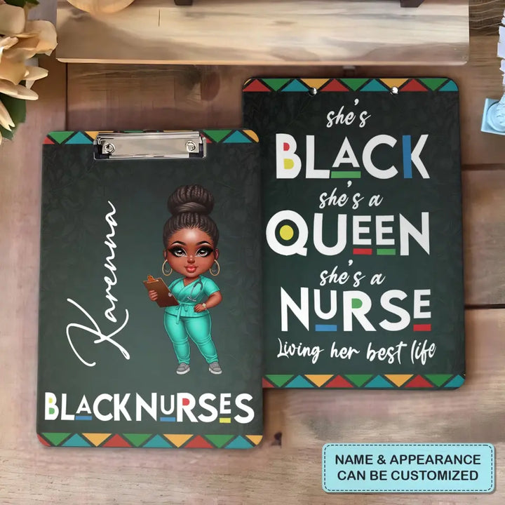 Black Nurse - Personalized Custom Clipboard - Nurse's Day, Appreciation Gift For Nurse