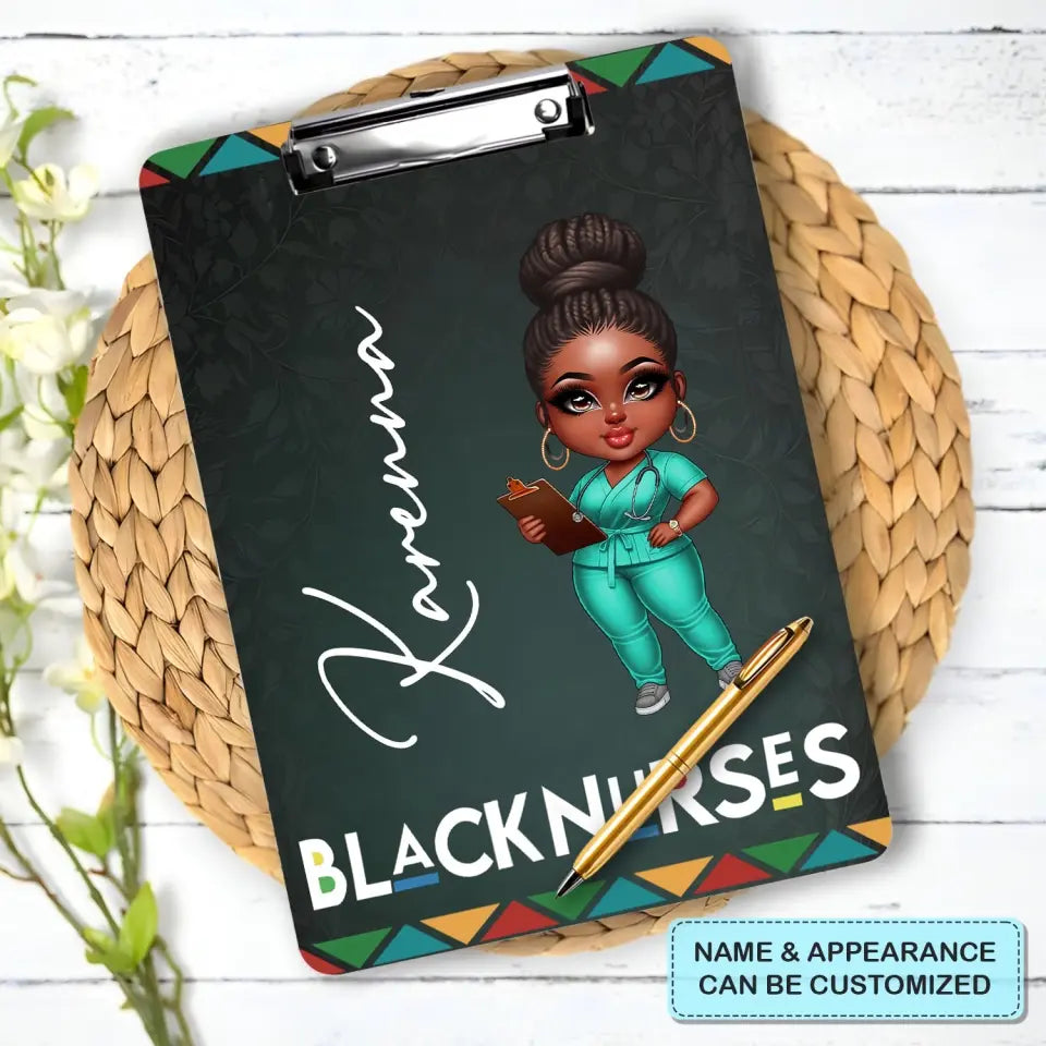 Black Nurse - Personalized Custom Clipboard - Nurse's Day, Appreciation Gift For Nurse
