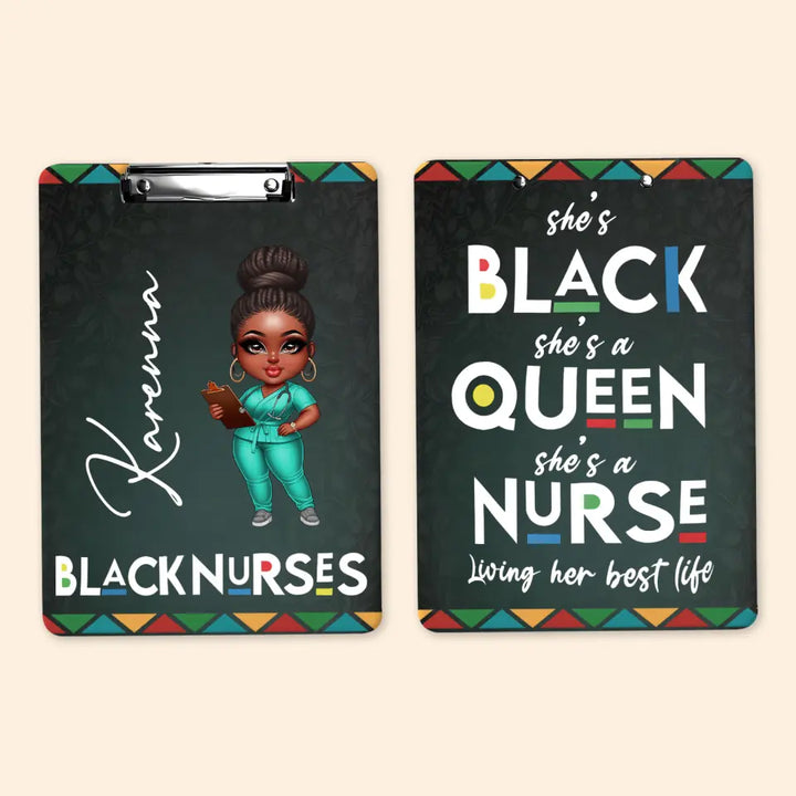 Black Nurse - Personalized Custom Clipboard - Nurse's Day, Appreciation Gift For Nurse