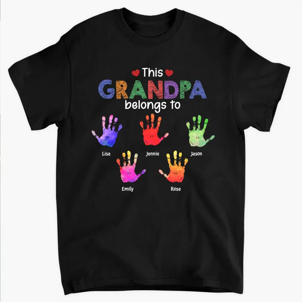 This Grandpa Belong To - Personalized Custom T-Shirt - Father's Day Gift For Grandpa