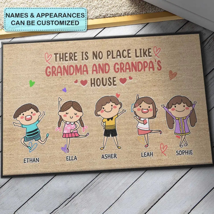 Grandkids Spoiled Here - Personalized Custom Doormat - Gift For Grandma, Grandpa