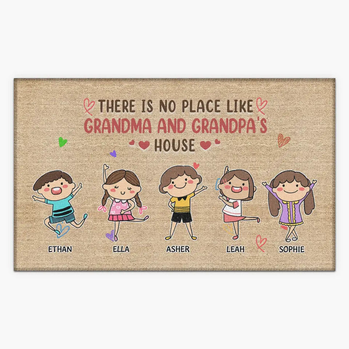Grandkids Spoiled Here - Personalized Custom Doormat - Gift For Grandma, Grandpa
