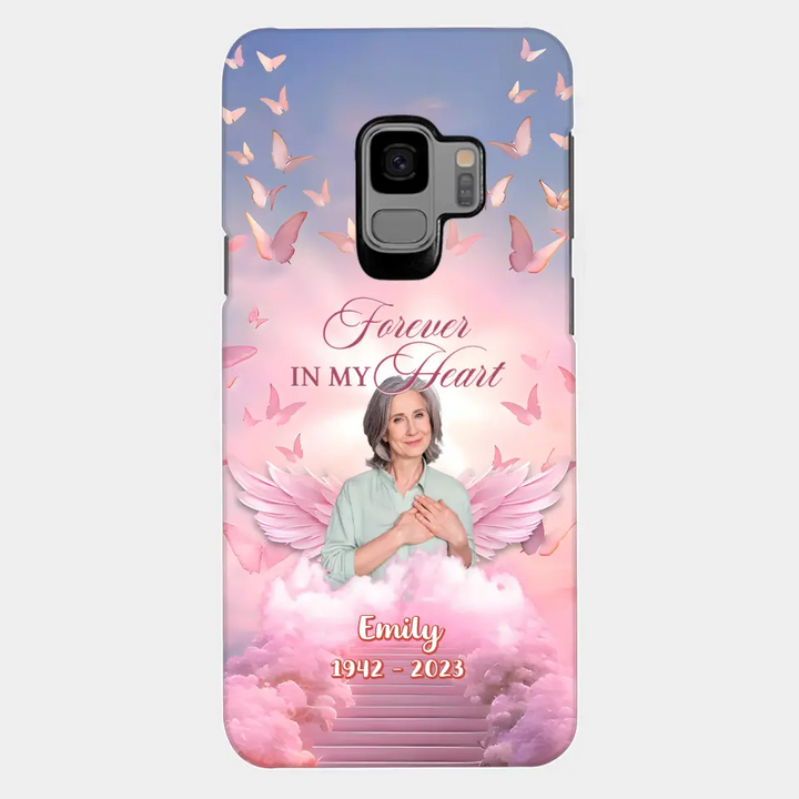 In Loving Memory Angel Wings Butterflies - Personalized Custom Phone Case - Memorial Gift