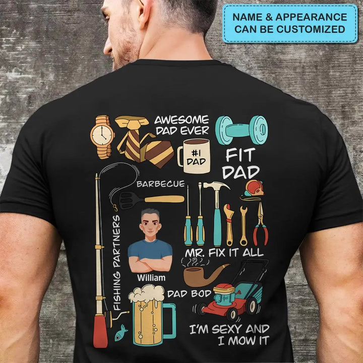Awesome Dad Ever - Personalized Custom T-shirt - Father's Day Gift For Dad