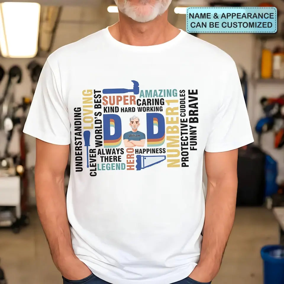 Super Dad - Personalized Custom T-shirt - Father's Day Gift For Dad