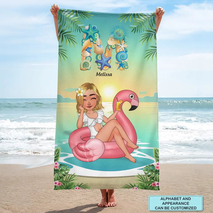 I Love Summer - Personalized Custom Beach Towel - Vacation Gift, Summer Gift For Family Members