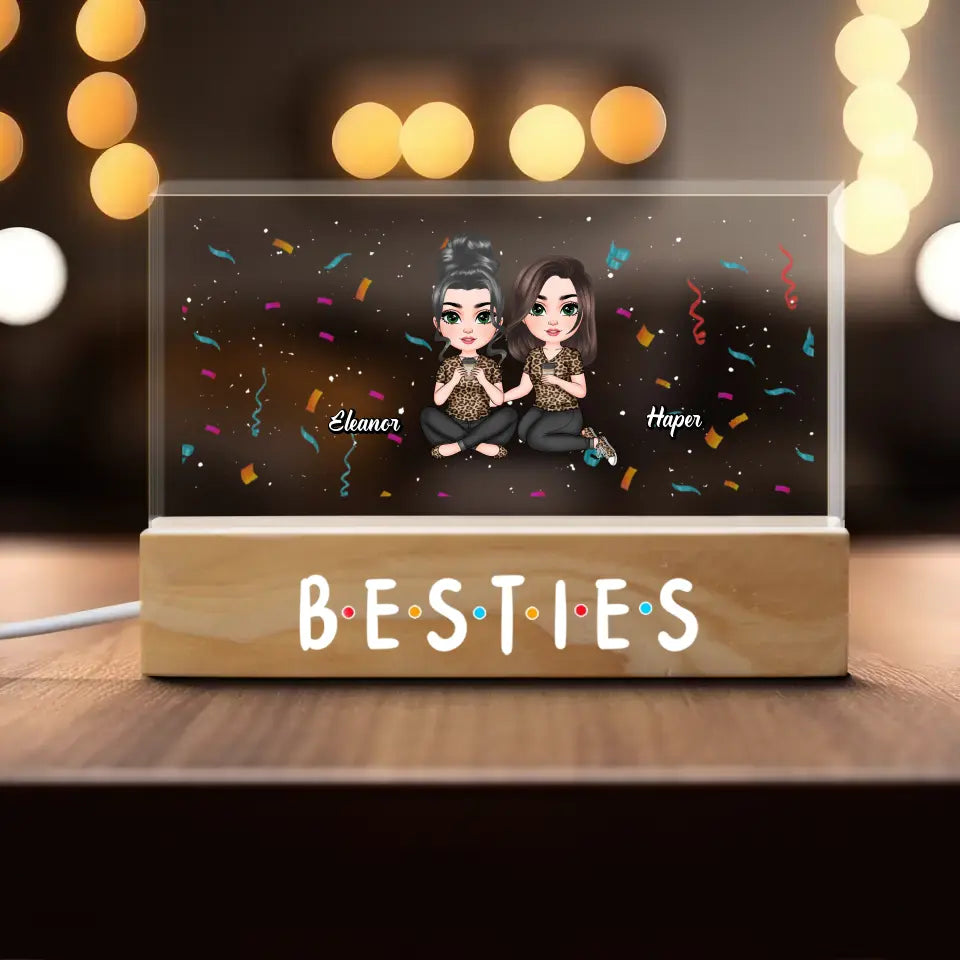 Besties - Personalized Custom Name Night Light - Gift For Friends, Besties