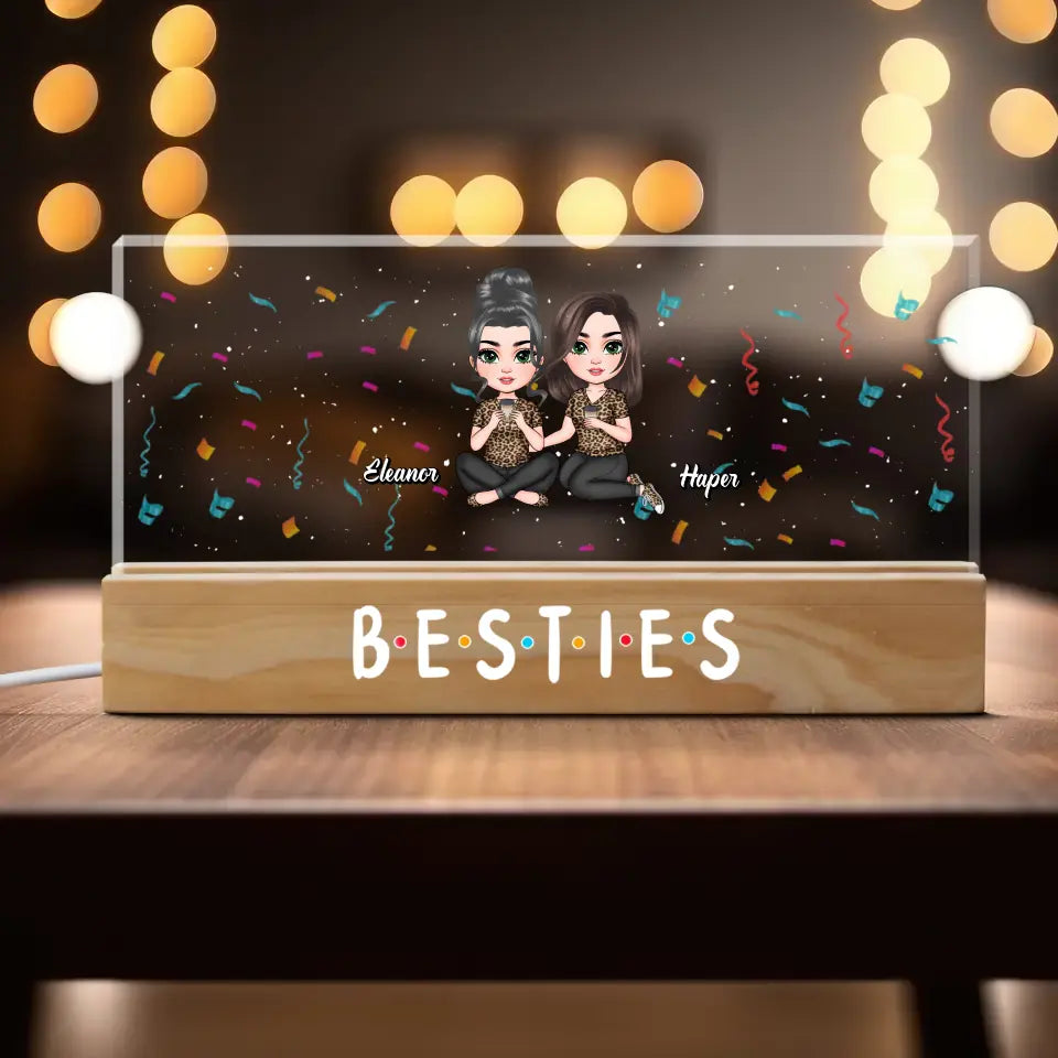 Besties - Personalized Custom Name Night Light - Gift For Friends, Besties