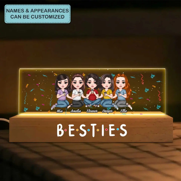 Besties - Personalized Custom Name Night Light - Gift For Friends, Besties