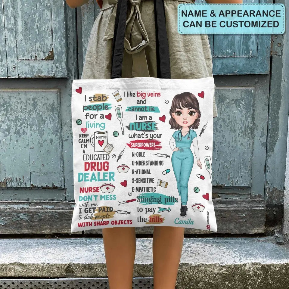 I'm A Nurse What's Your Superpower- Personalized Custom Tote Bag - Nurse's Day, Appreciation Gift For Nurse
