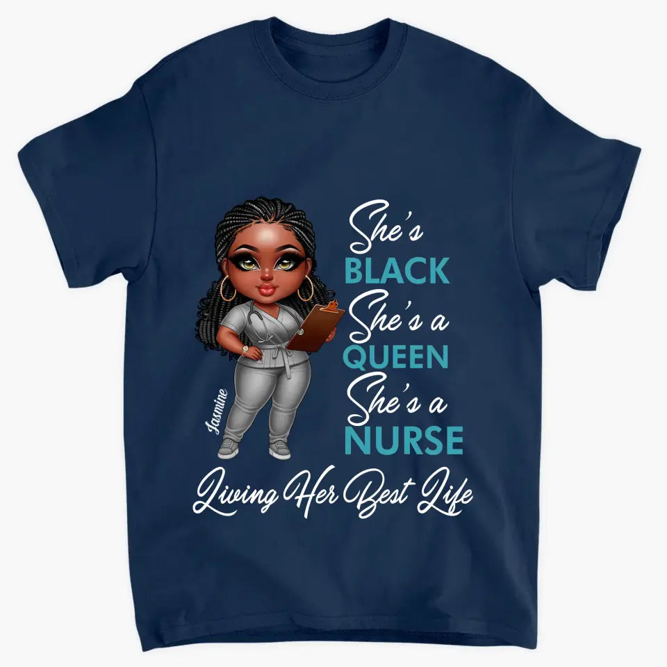 Living Her Best Life - Personalized Custom T-shirt - Nurse's Day, Appreciation Gift For Nurse