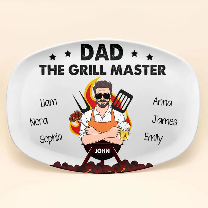 Dad The Grill Master - Personalized Custom Platter - Father's Day Gift For Dad