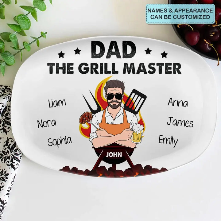 Dad The Grill Master - Personalized Custom Platter - Father's Day Gift For Dad