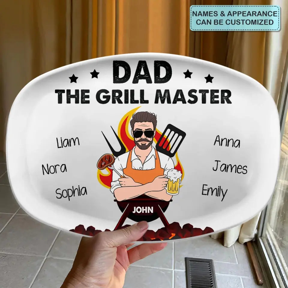 Dad The Grill Master - Personalized Custom Platter - Father's Day Gift For Dad