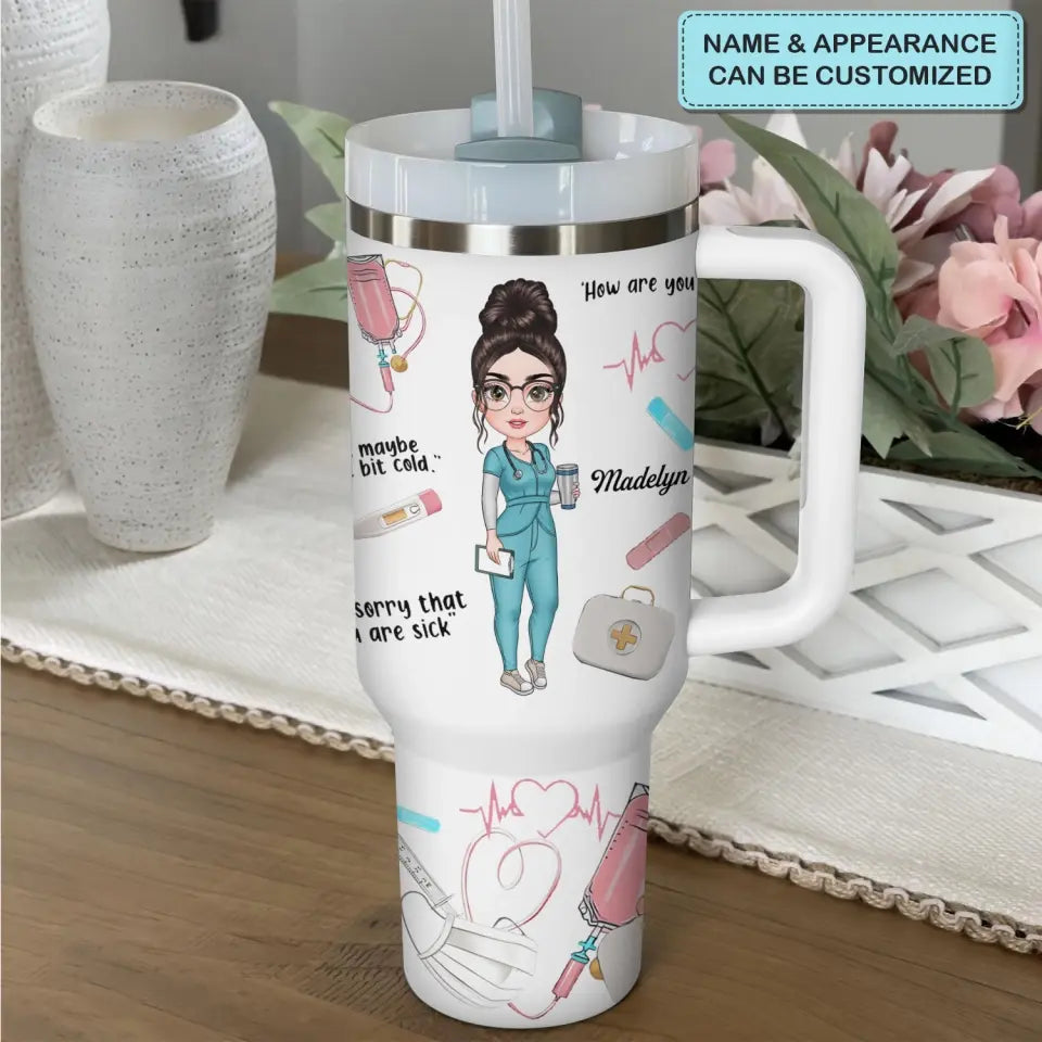 Nurse Life - Personalized Custom Tumbler With Handle - Nurse's Day, Appreciation Gift For Nurse