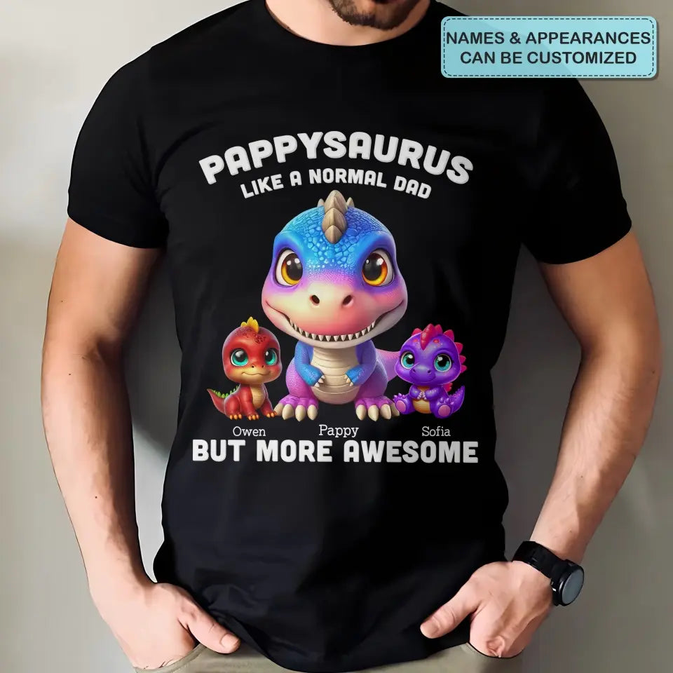 3D Grandpasarus - Personalized Custom T-shirt - Father's Day Gift For Dad