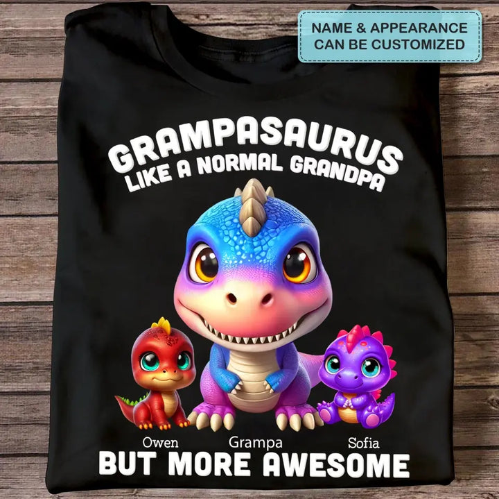 3D Grandpasarus - Personalized Custom T-shirt - Father's Day Gift For Dad