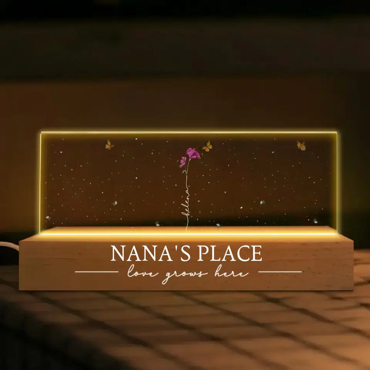 Nana's Garden  Love Grows Here - Personalized Custom Name Night Light -  Gift For Family, Family Members