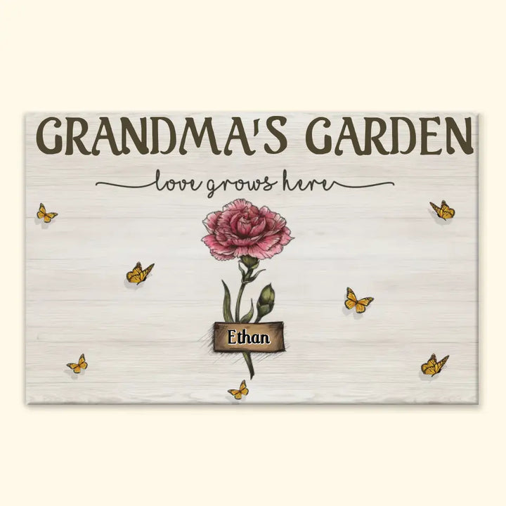 Nana's Garden - Personalized Custom Poster/Wrapped Canvas - Gift For Grandma, Family Members