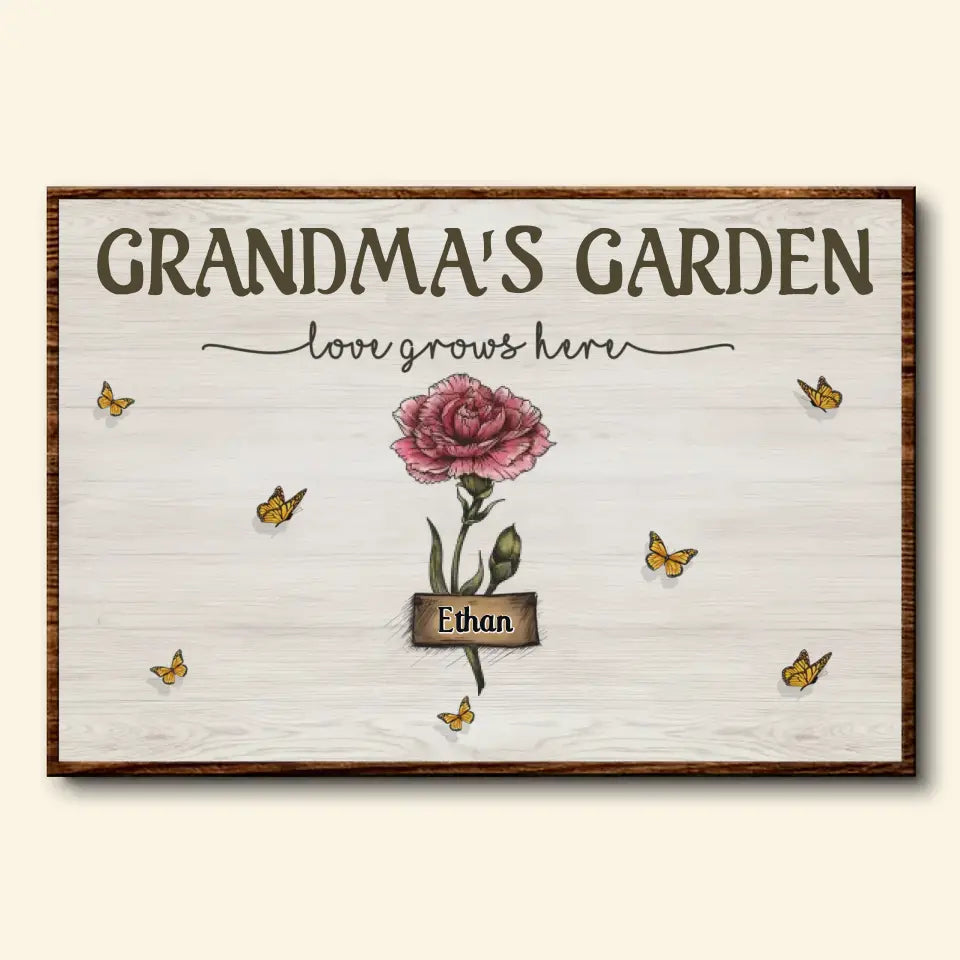 Nana's Garden - Personalized Custom Poster/Wrapped Canvas - Gift For Grandma, Family Members