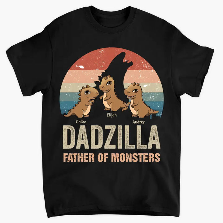 Dadzilla Father Of Monsters - Personalized Custom T-shirt - Father's Day Gift For Dad, Family Members