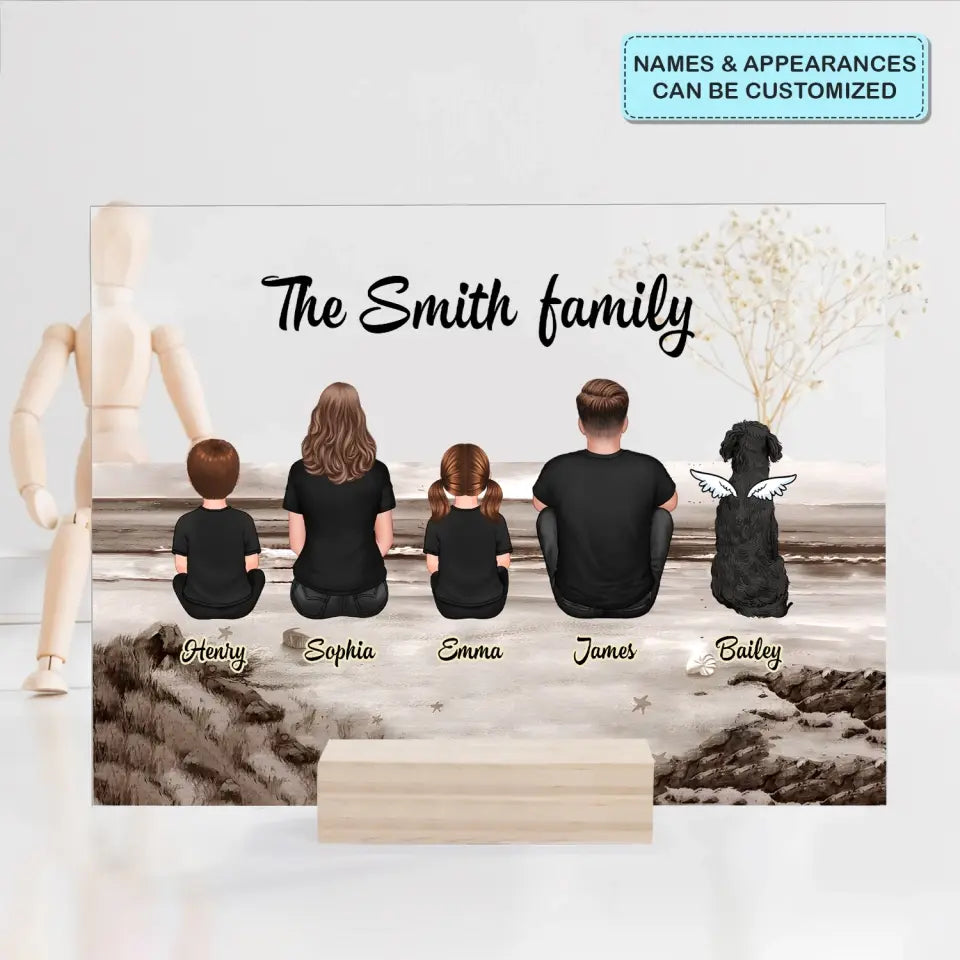 Family Sitting Back - Personalized Custom Acrylic Plaque - Gift For Family, Family Members