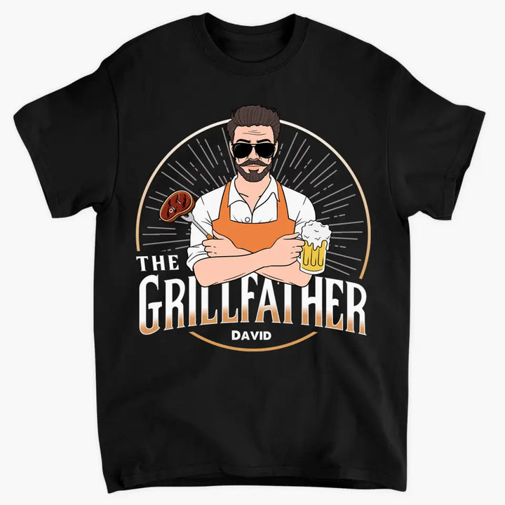 The Grill Father - Personalized Custom T-shirt - Father's Day Gift For Dad, Family Members