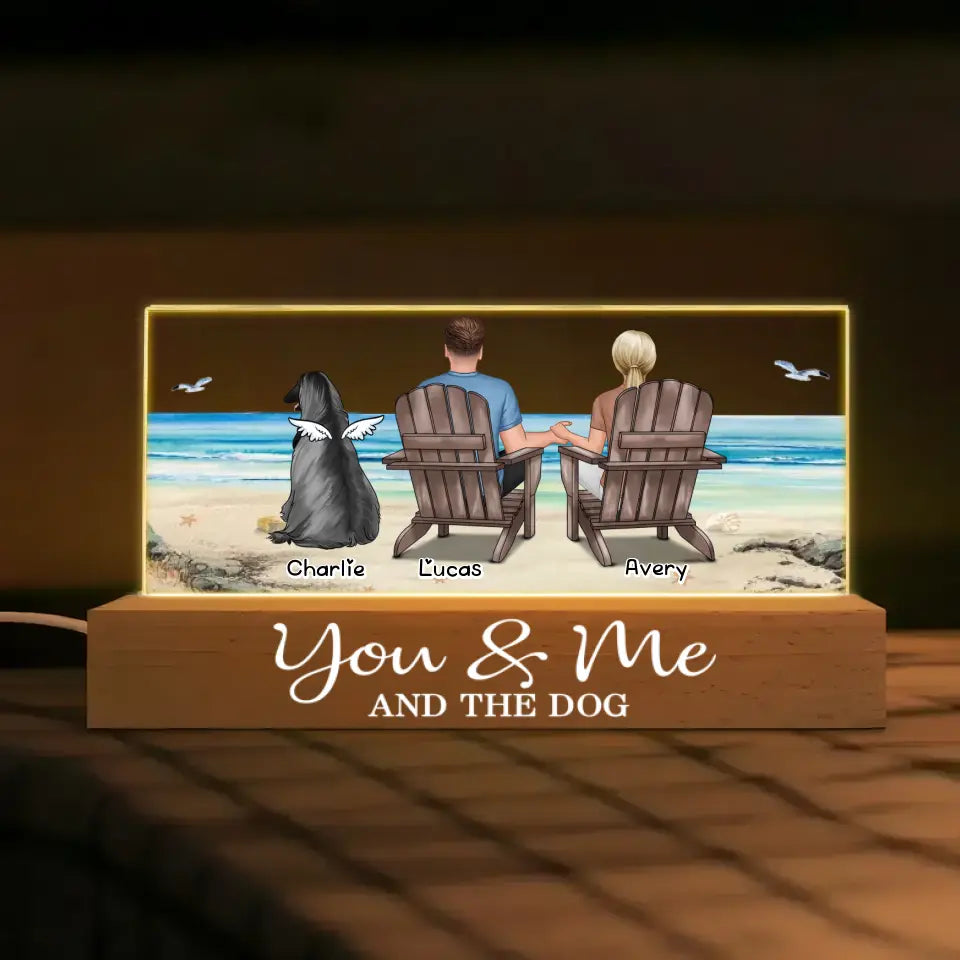 You Me And The Dogs - Personalized Custom Name Night Light - Gift For Family Members, Dog Owners