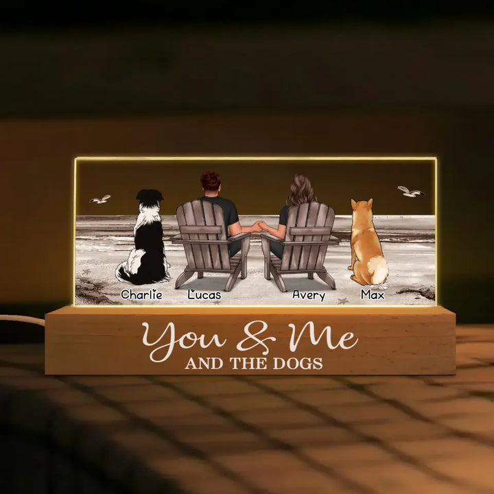 You Me And The Dogs - Personalized Custom Name Night Light - Gift For Family Members, Dog Owners