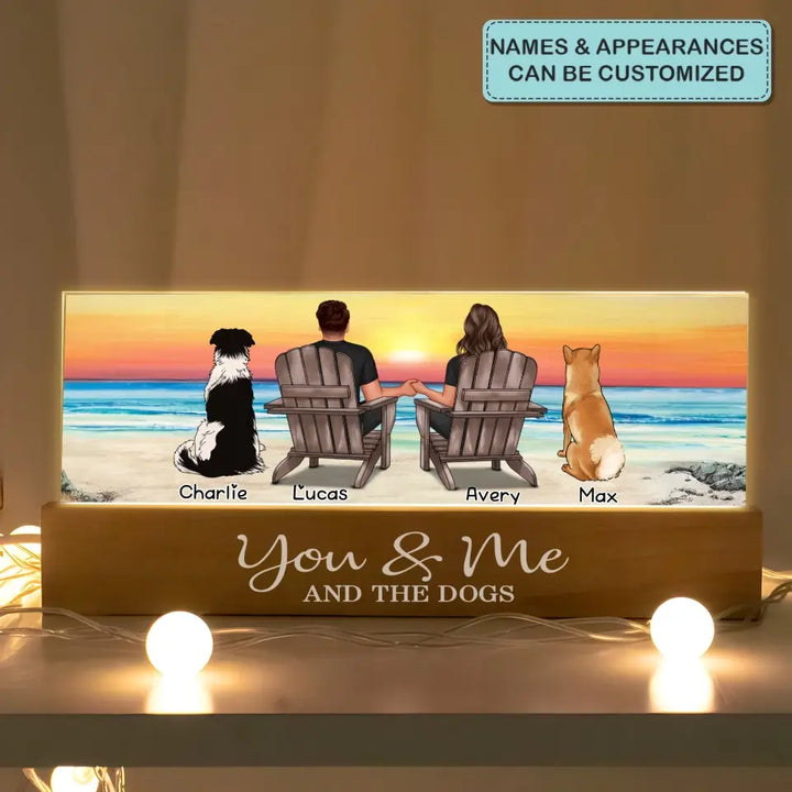 You Me And The Dogs - Personalized Custom Name Night Light - Gift For Family Members, Dog Owners