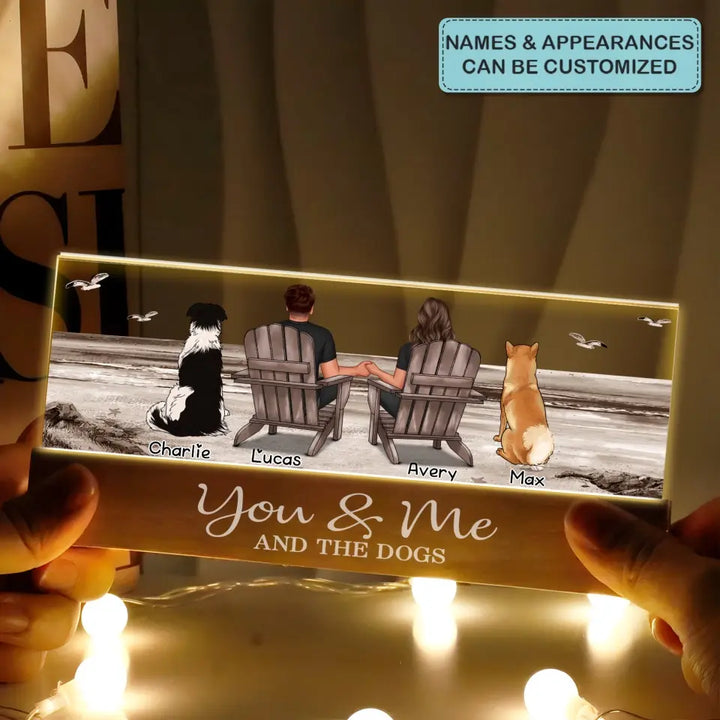 You Me And The Dogs - Personalized Custom Name Night Light - Gift For Family Members, Dog Owners