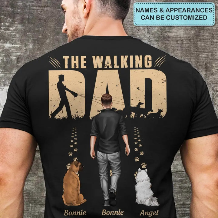 The Walking Dad - Personalized Custom Back Printed T-shirt - Father's Day Gift For Dad