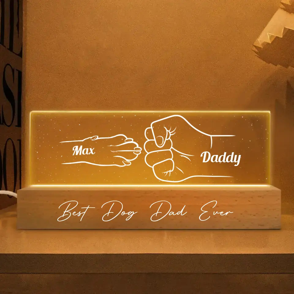 Best Dog Dad Ever - Personalized Custom Name Night Light - Gift for Dog Dad