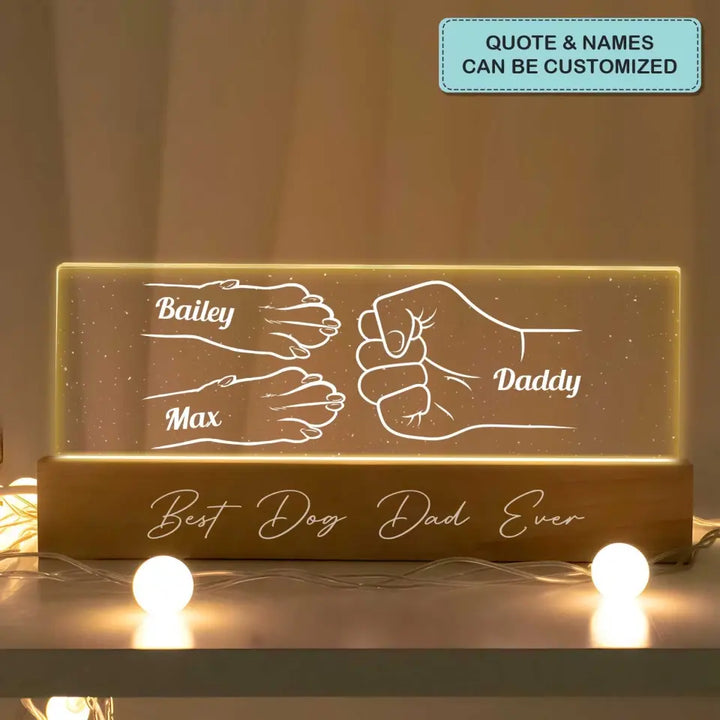 Best Dog Dad Ever - Personalized Custom Name Night Light - Gift for Dog Dad