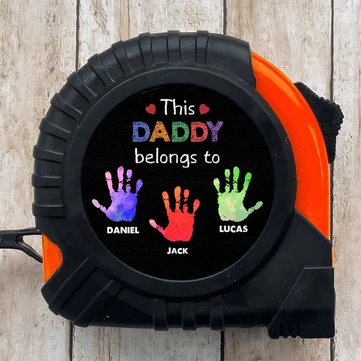 This Dad Belongs To - Personalized Custom Tape Measure - Father's Day Gift For Dad, Grandpa