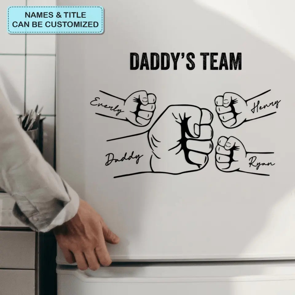 Daddy's Team - Personalized Decal - Gift For Dad