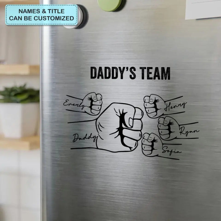 Daddy's Team - Personalized Decal - Gift For Dad