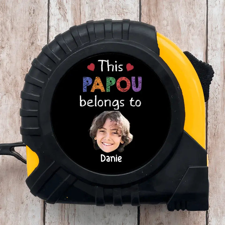 This Dad Belongs To Custom Photo - Personalized Custom Tape Measure - Father's Day Gift For Dad, Grandpa