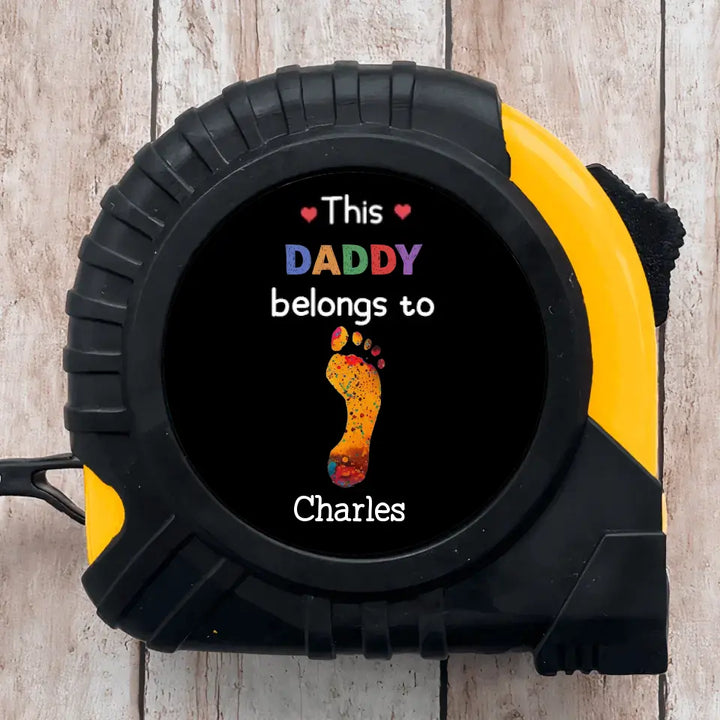 Footprint This Dad Belongs To - Personalized Custom Tape Measure - Father's Day Gift For Dad, Grandpa