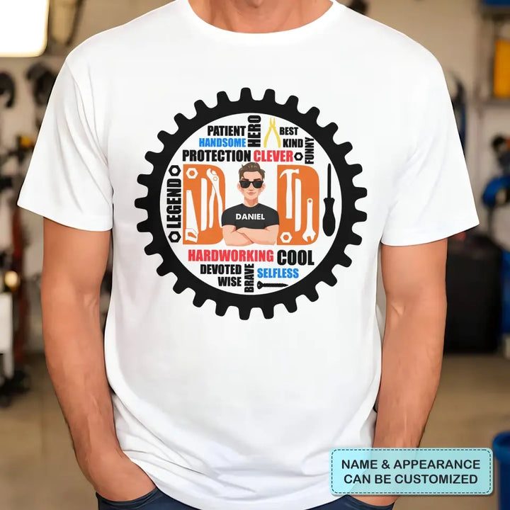 Hardworking Cool Dad - Personalized Custom T-shirt - Father's Day Gift For Dad