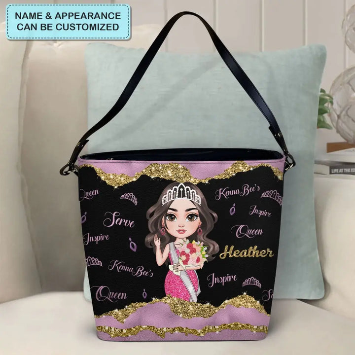 Personalized Custom Leather Tote Bag - Gift For Pageant