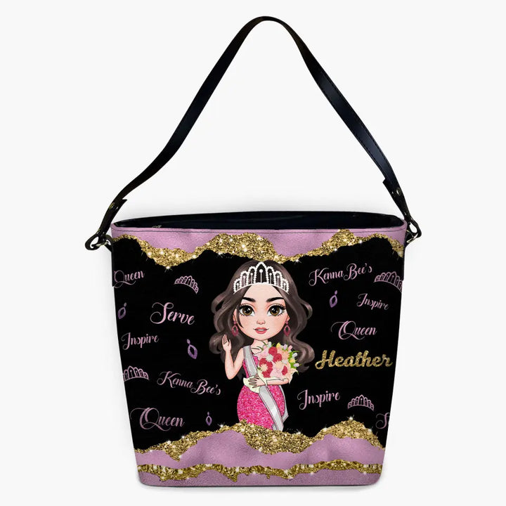 Personalized Custom Leather Tote Bag - Gift For Pageant