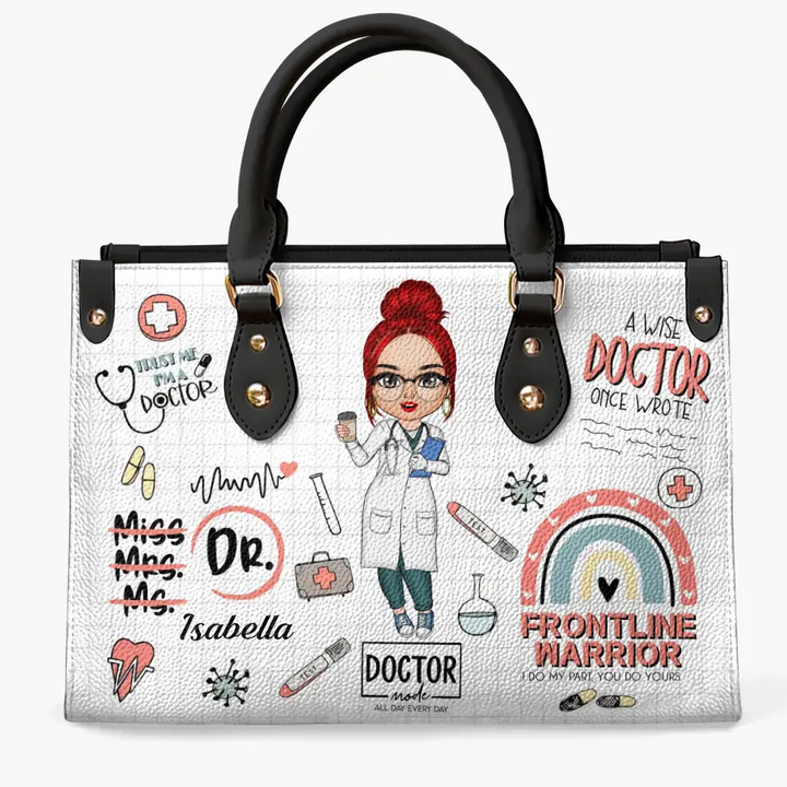 Personalized Custom Leather Bag - Gift For Doctor - A Wise Doctor Once Wrote