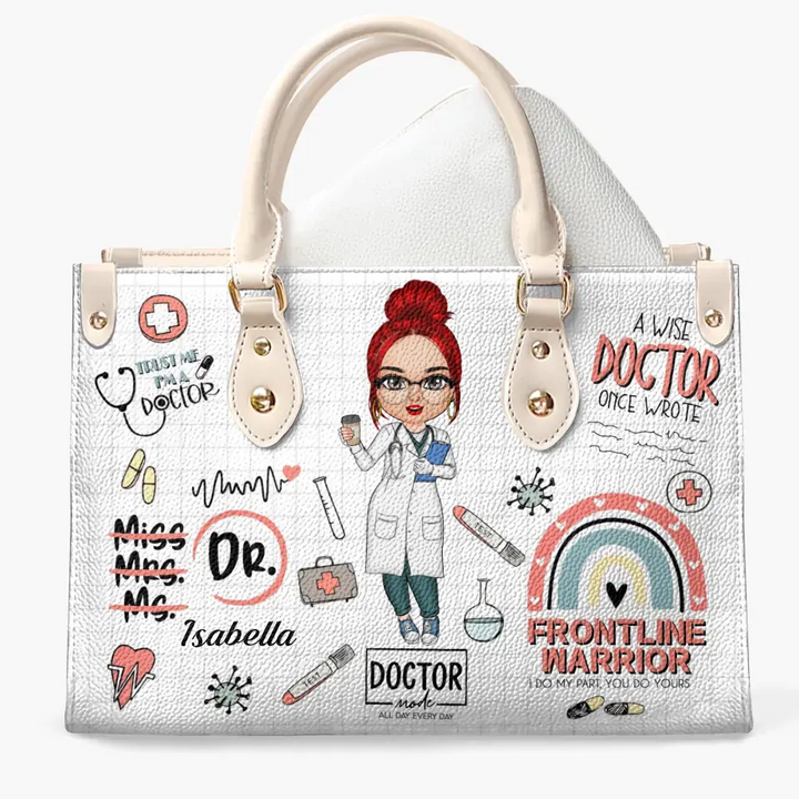 Personalized Custom Leather Bag - Gift For Doctor - A Wise Doctor Once Wrote