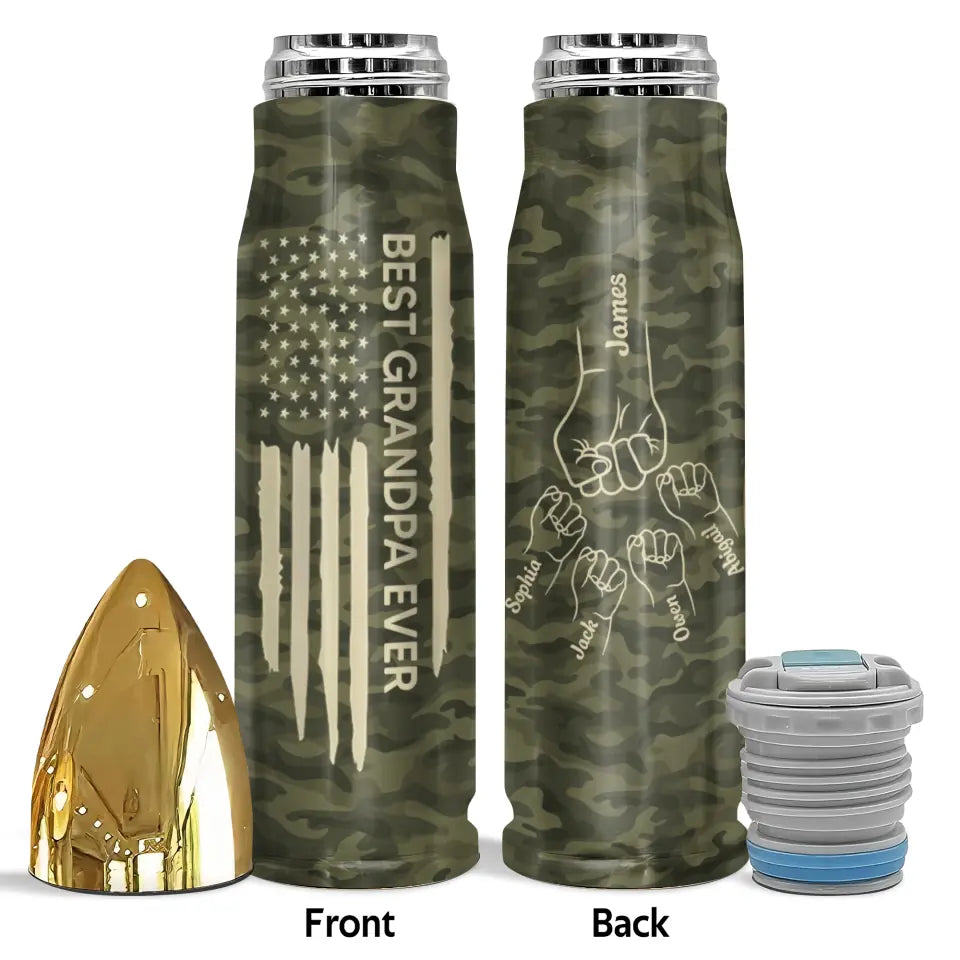 Best Papa Ever - Personalized Custom Bullet Tumbler - Father's Day Gift For Grandpa, Dad