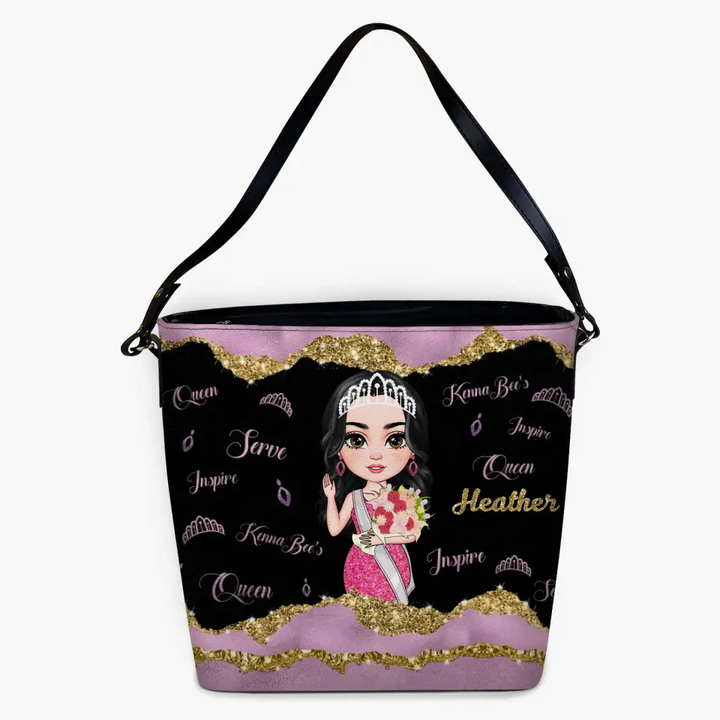 Personalized Custom Leather Tote Bag - Gift For Pageant