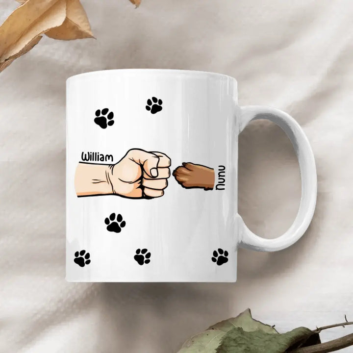 Thanks For Putting Up With Our Shit - Personalized Custom White Mug - Father's Day Gift For Dad, Pet Lovers, Dog Dad, Cat Dad
